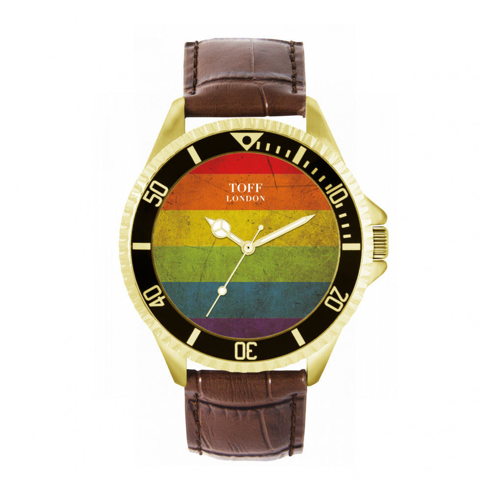 42mm Pride Vintage Texture Rainbow Watch
