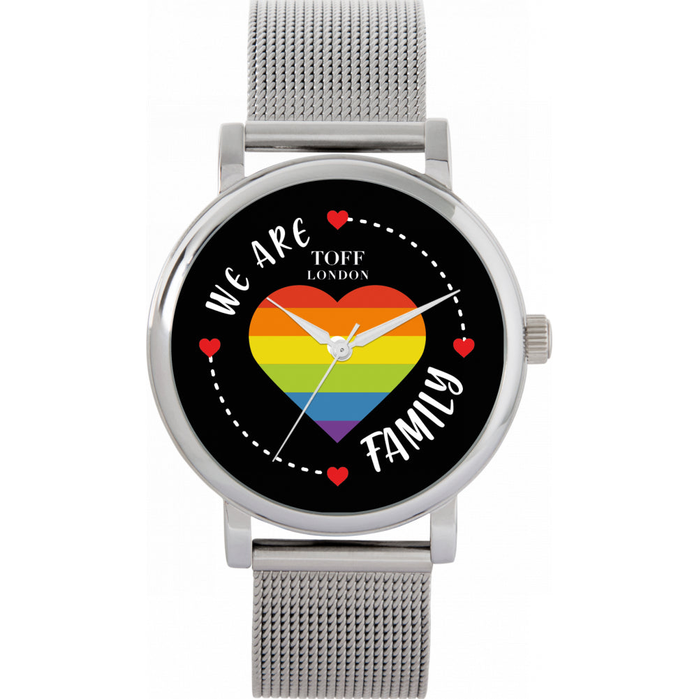 38mm Pride Rainbow Heart Family Watch