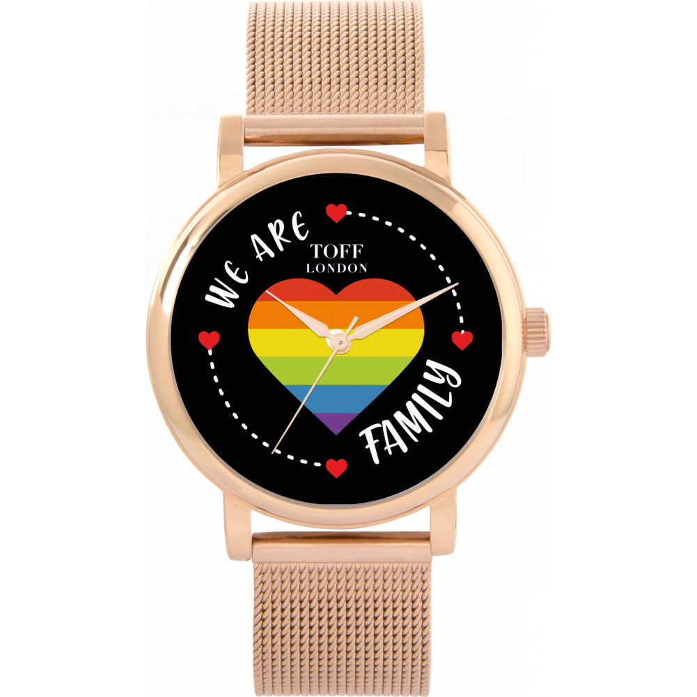 38mm Pride Rainbow Heart Family Watch