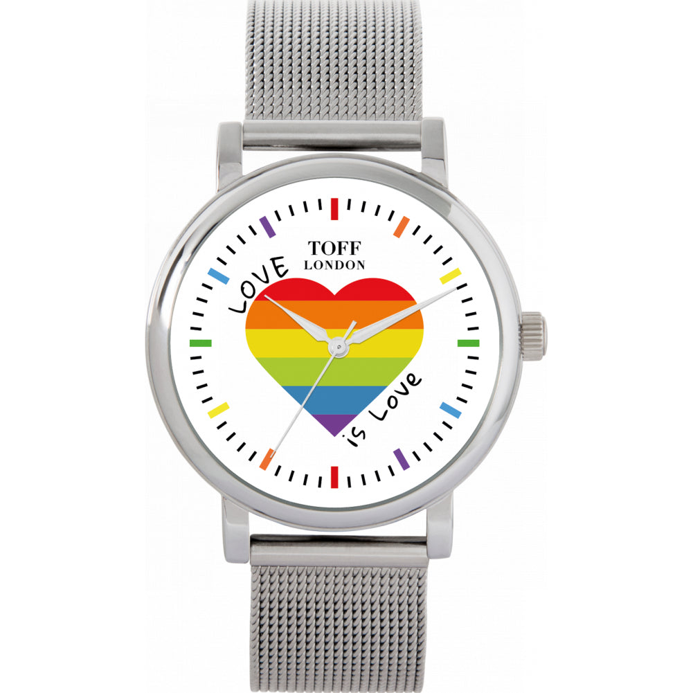 38mm Pride Rainbow Love Is Love Heart Watch