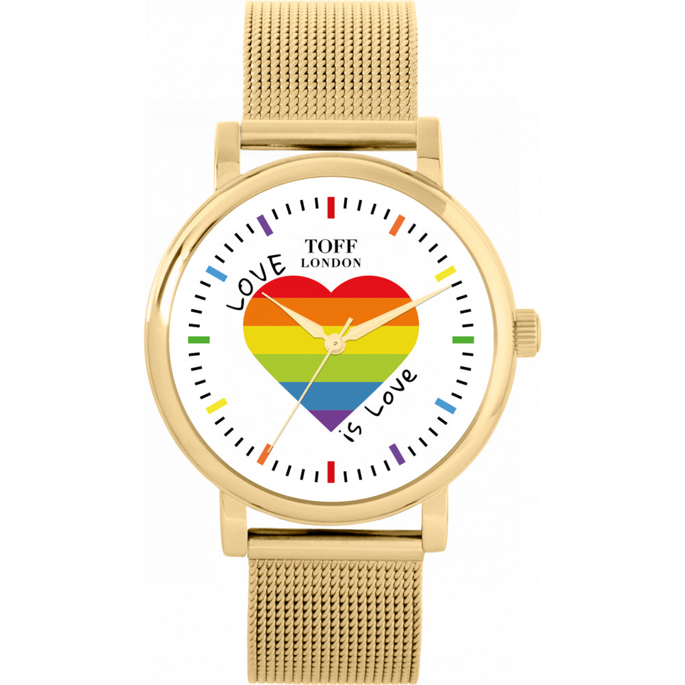 38mm Pride Rainbow Love Is Love Heart Watch