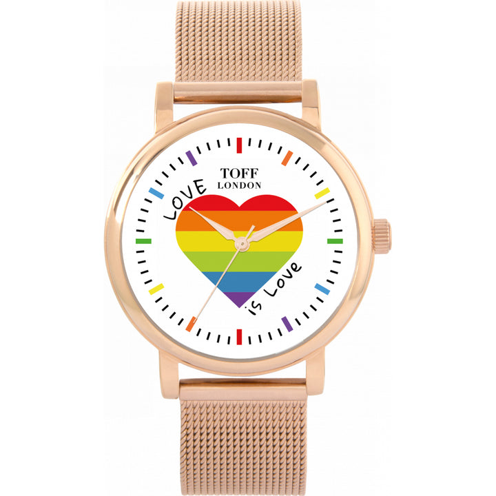 38mm Pride Rainbow Love Is Love Heart Watch