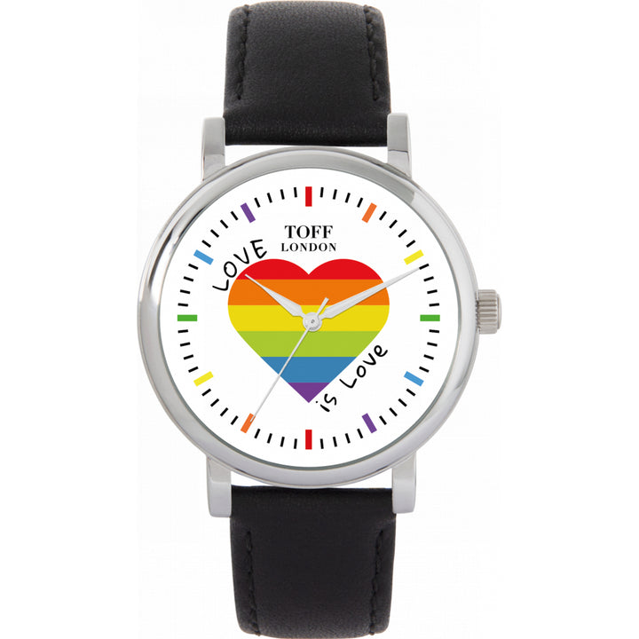 38mm Pride Rainbow Love Is Love Heart Watch