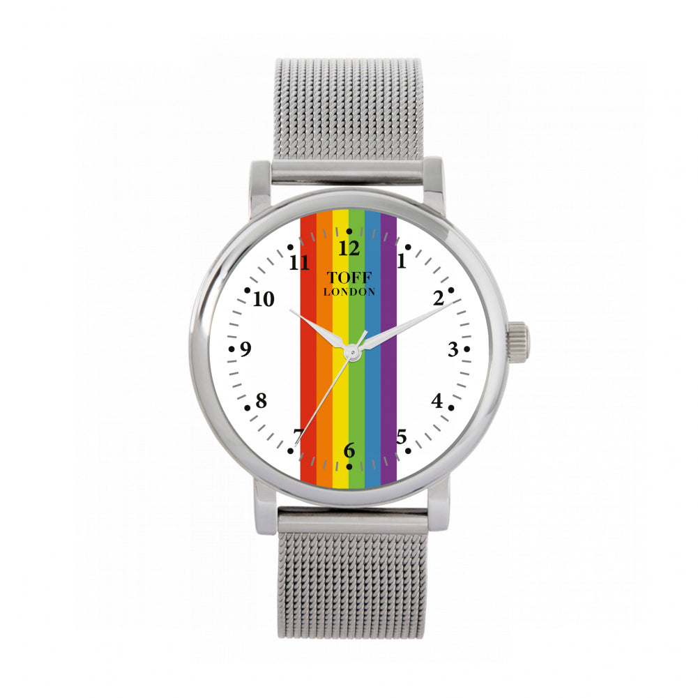 38mm Pride Linear Rainbow Batons Watch