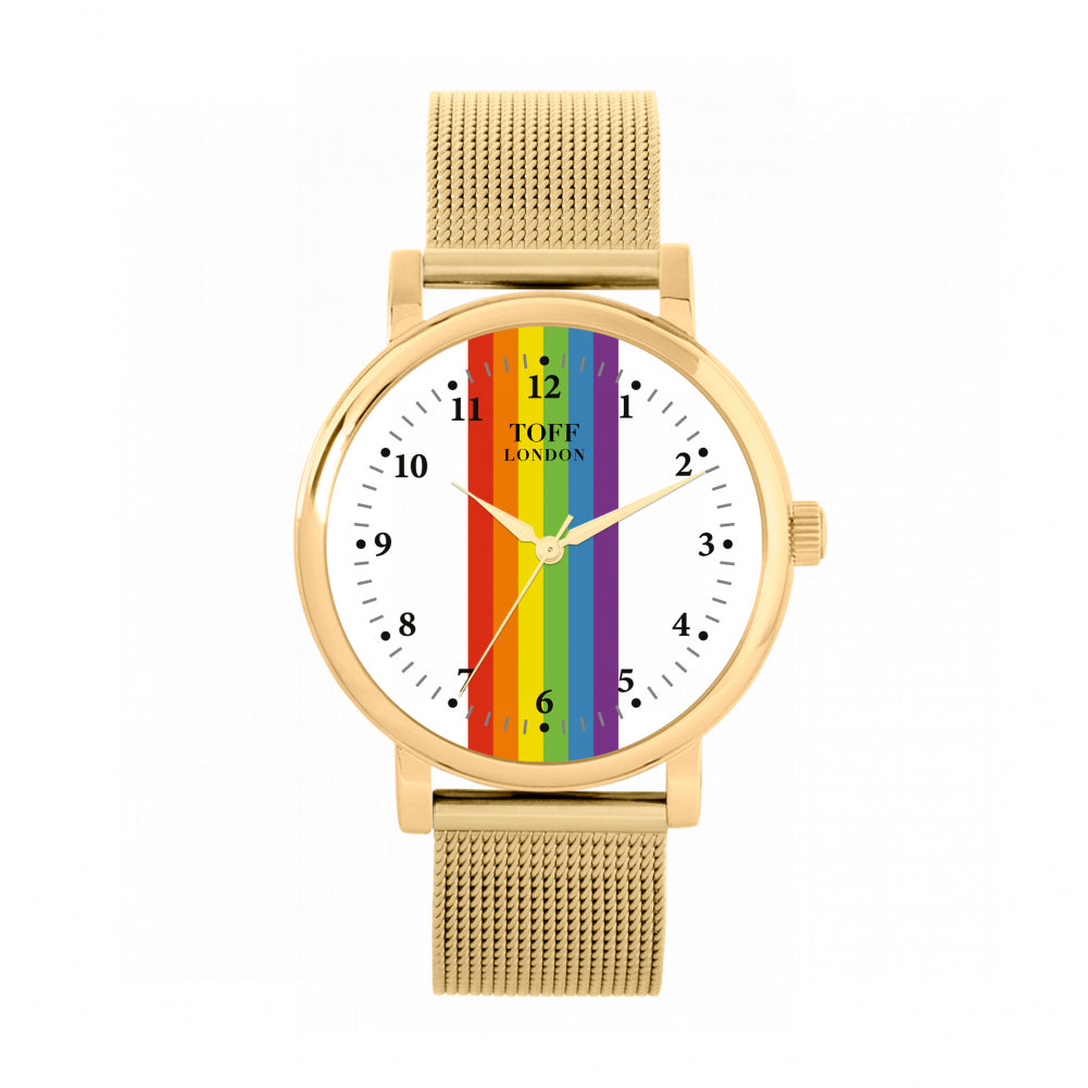 38mm Pride Linear Rainbow Batons Watch