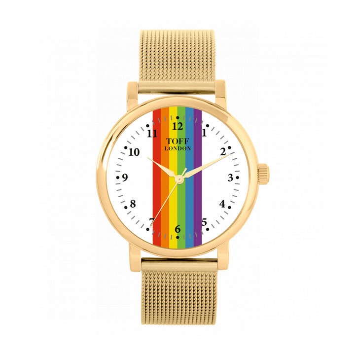 38mm Pride Linear Rainbow Batons Watch