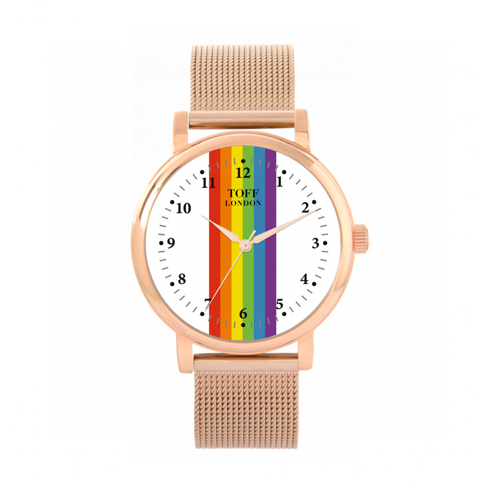 38mm Pride Linear Rainbow Batons Watch