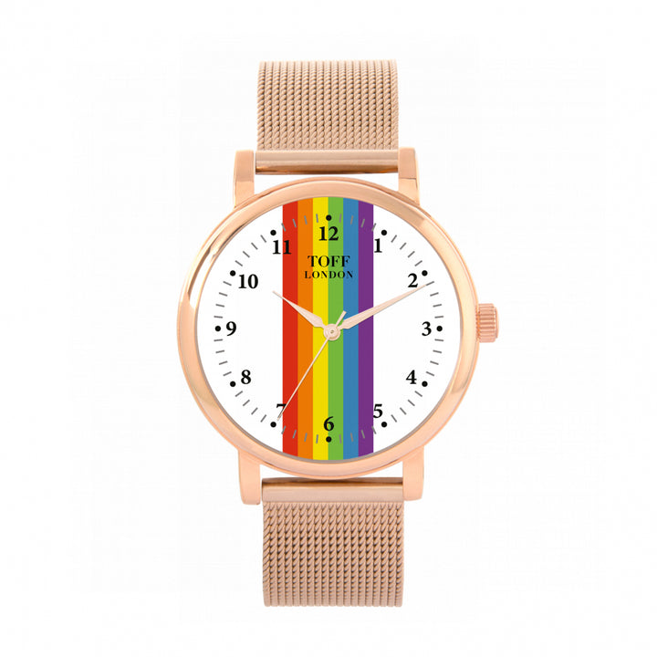 38mm Pride Linear Rainbow Batons Watch