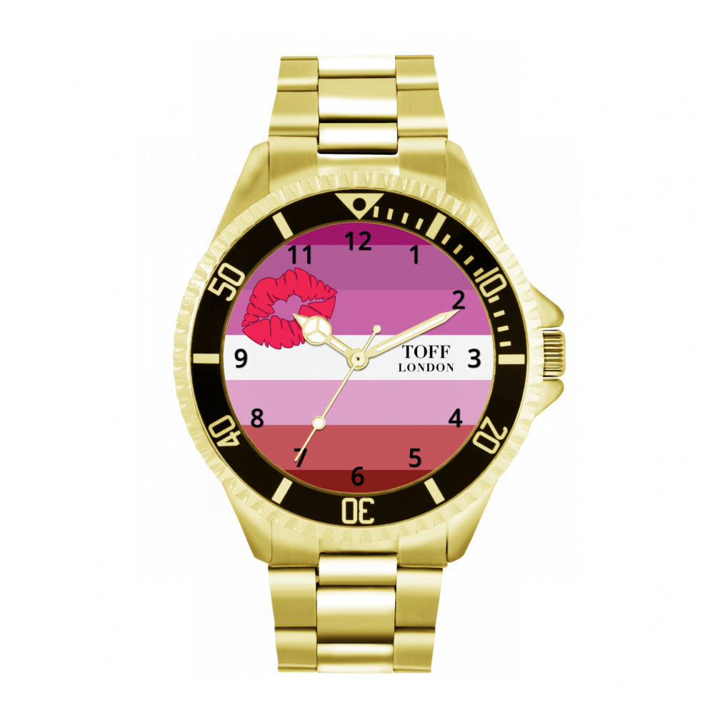 42mm Pride Lipstick Lesbian Flag Watch