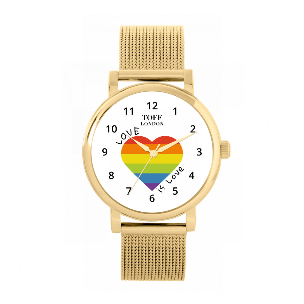 38mm Pride Heart Love Is Love Watch