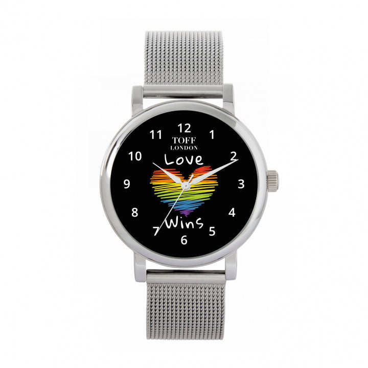 38mm Valentine Black Love Wins Heart Watch