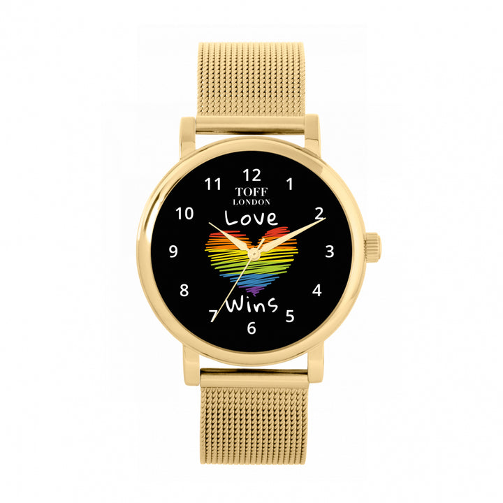 38mm Valentine Black Love Wins Heart Watch