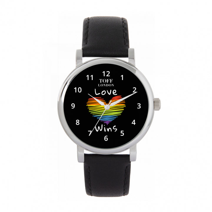 38mm Valentine Black Love Wins Heart Watch