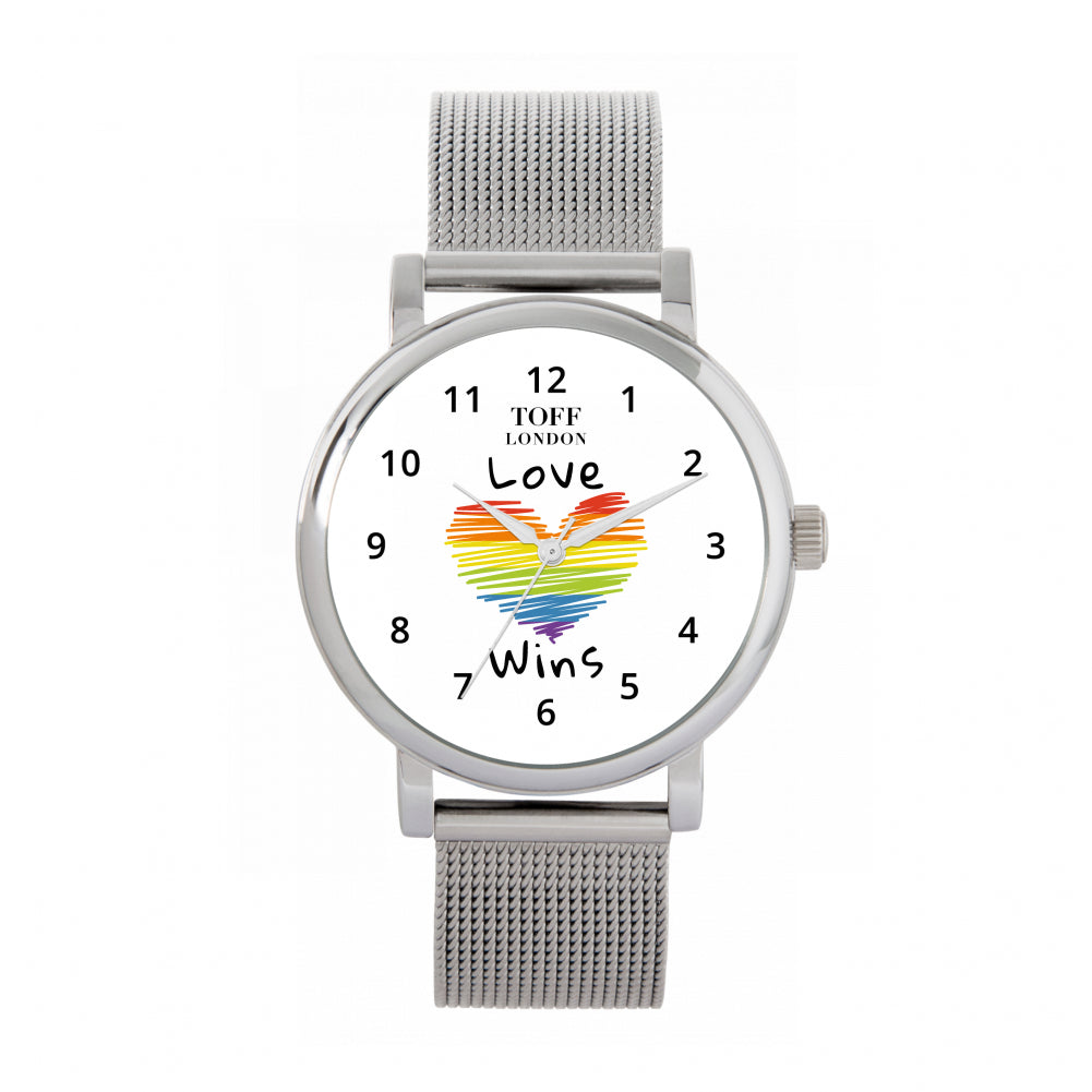 38mm Valentine White Love Wins Heart Watch