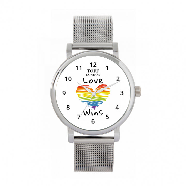 38mm Valentine White Love Wins Heart Watch