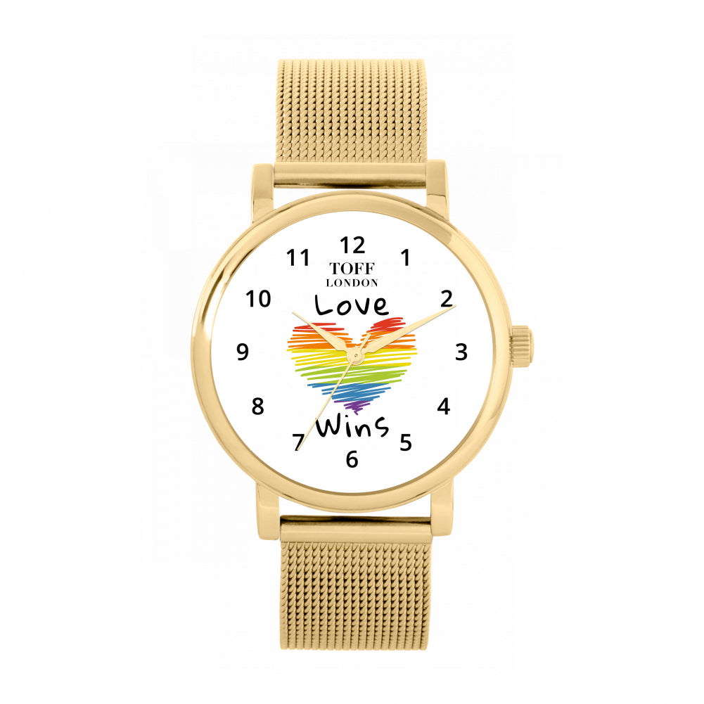 38mm Valentine White Love Wins Heart Watch