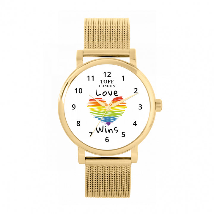 38mm Valentine White Love Wins Heart Watch