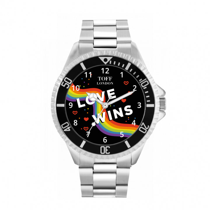 42mm Valentine Black Love Wins Rainbow Watch