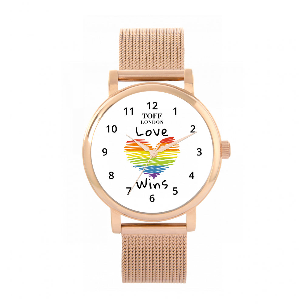 38mm Valentine White Love Wins Heart Watch