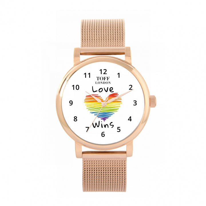 38mm Valentine White Love Wins Heart Watch