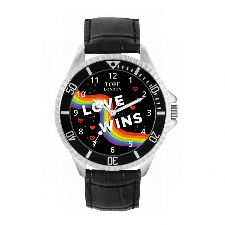 42mm Valentine Black Love Wins Rainbow Watch
