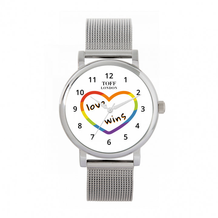 38mm Valentine White Love Wins Heart Watch