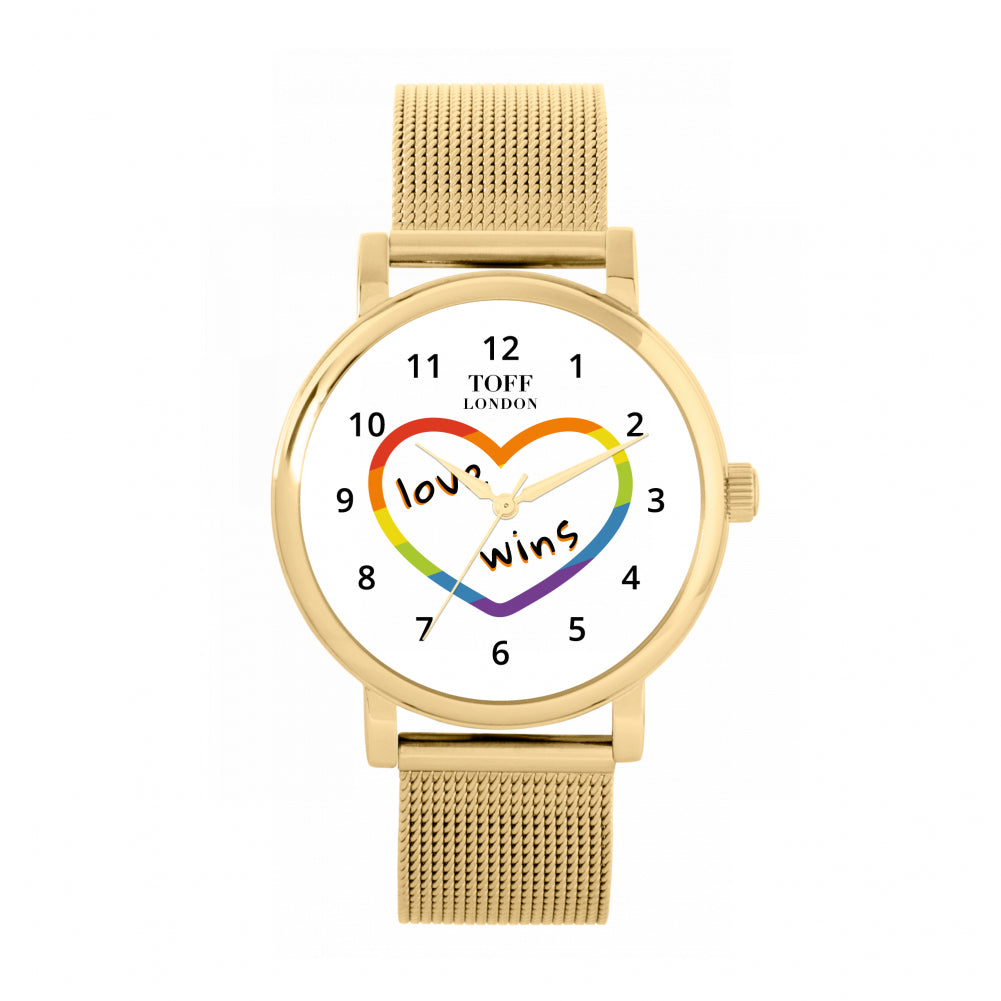 38mm Valentine White Love Wins Heart Watch