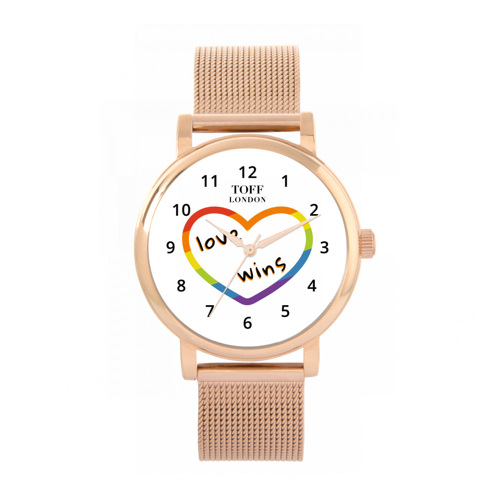 38mm Valentine White Love Wins Heart Watch