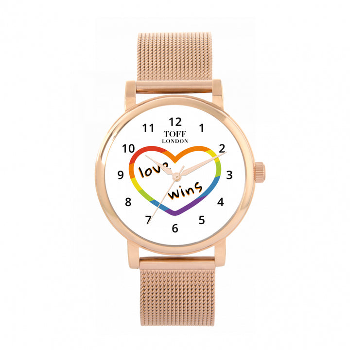 38mm Valentine White Love Wins Heart Watch