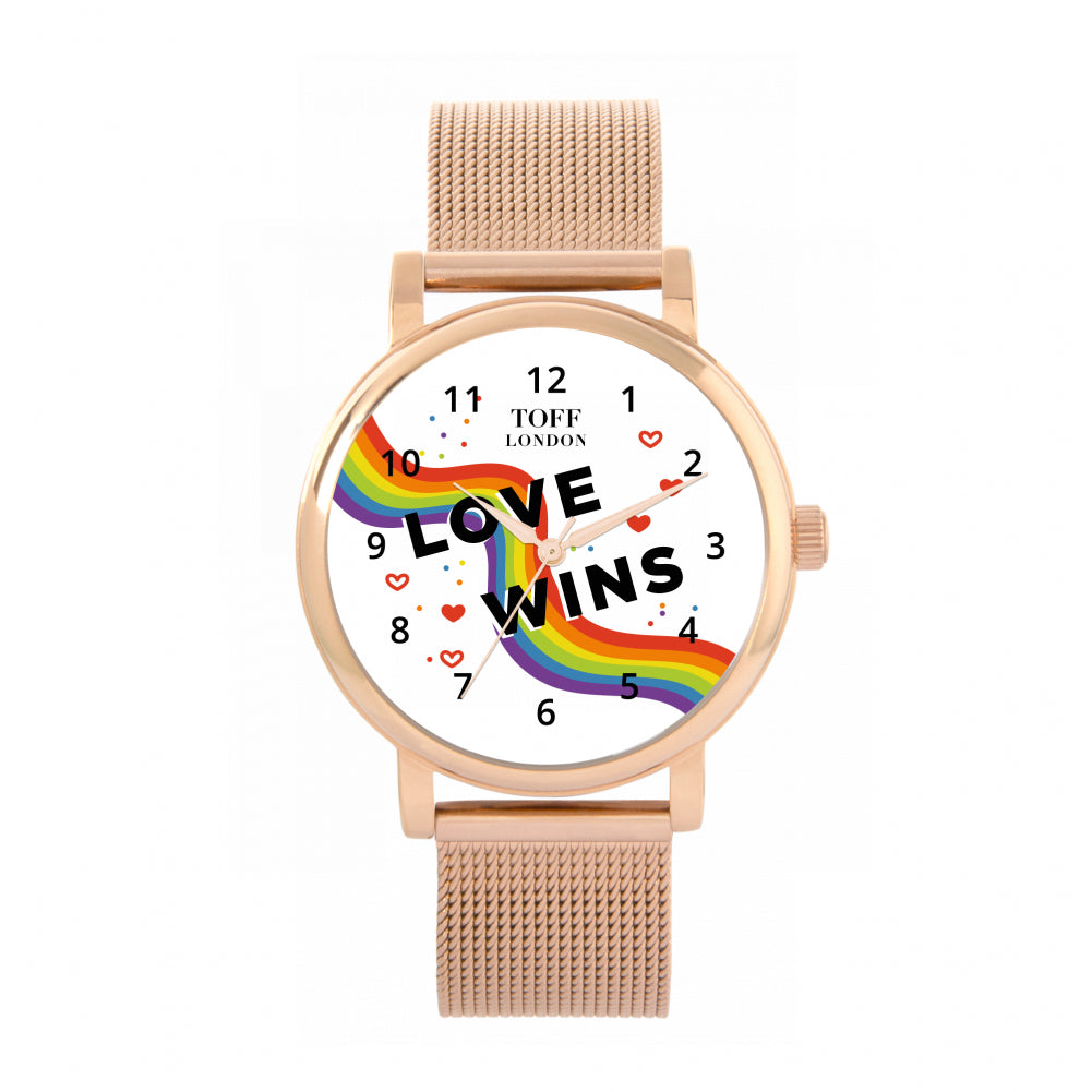 38mm Valentine White Love Wins Heart Watch