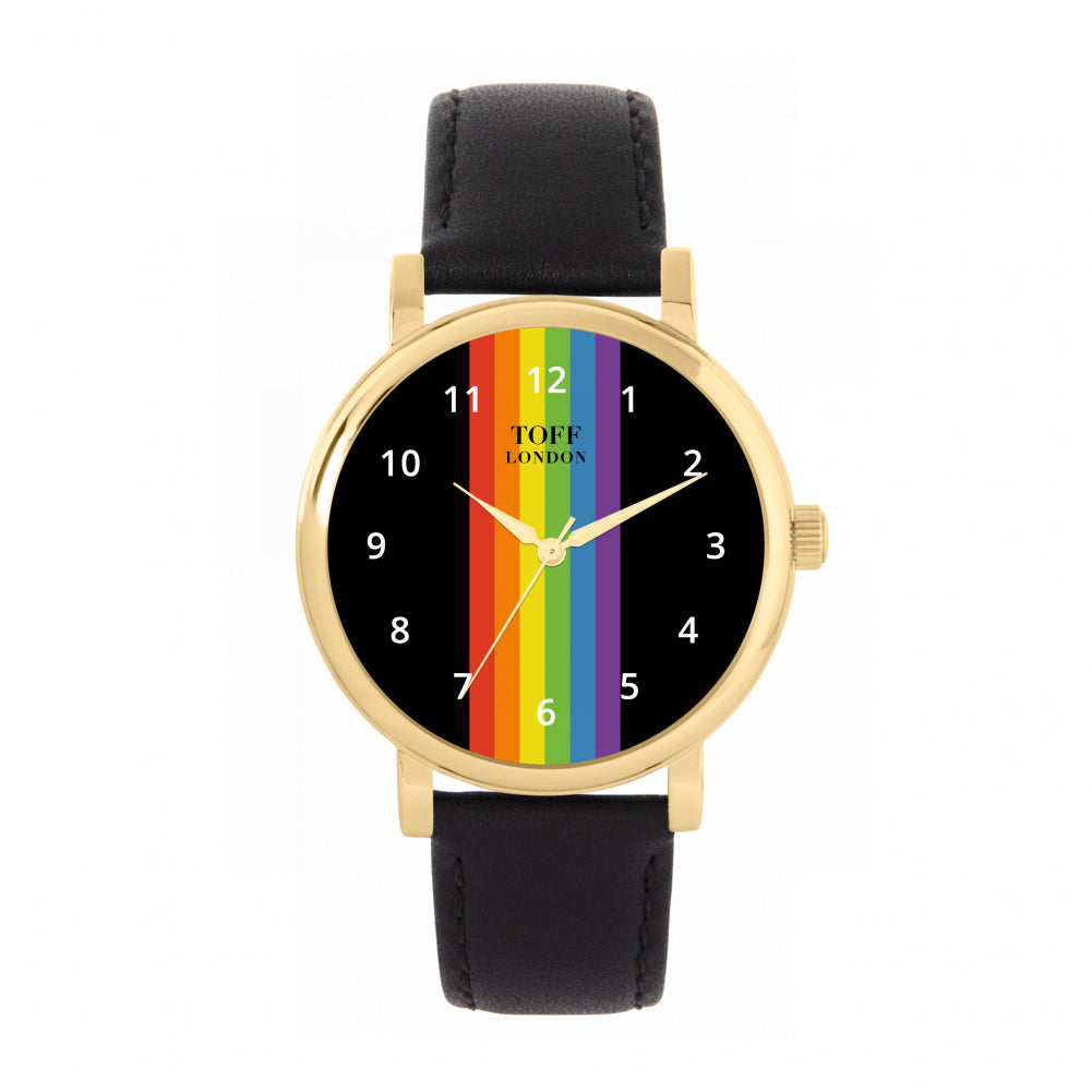 38mm Pride Linear Black Arabic Numerals Watch