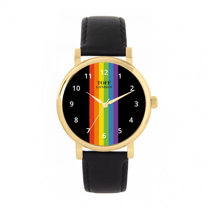 38mm Pride Linear Black Arabic Numerals Watch