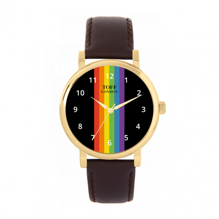 38mm Pride Linear Black Arabic Numerals Watch
