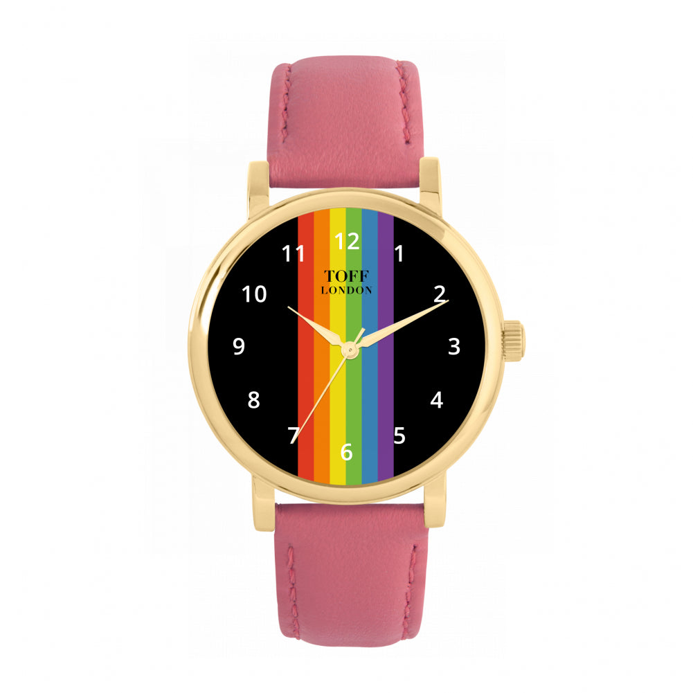 38mm Pride Linear Black Arabic Numerals Watch