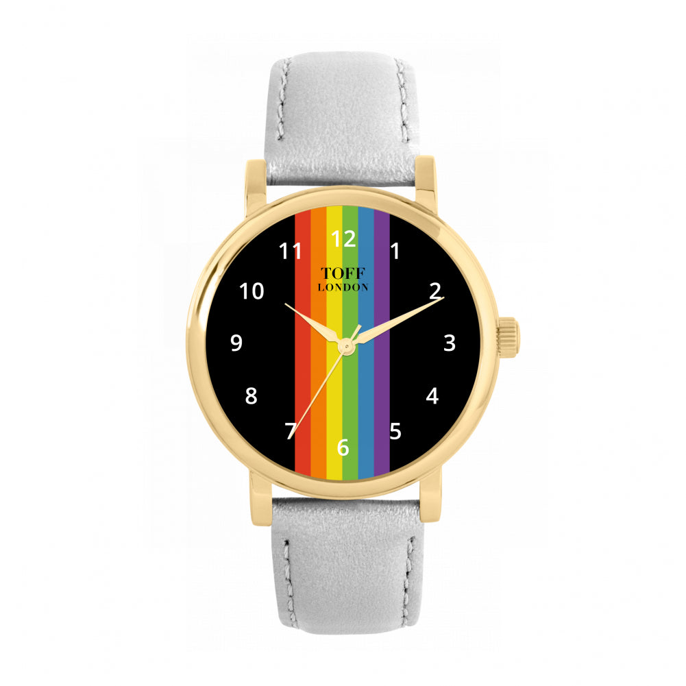 38mm Pride Linear Black Arabic Numerals Watch