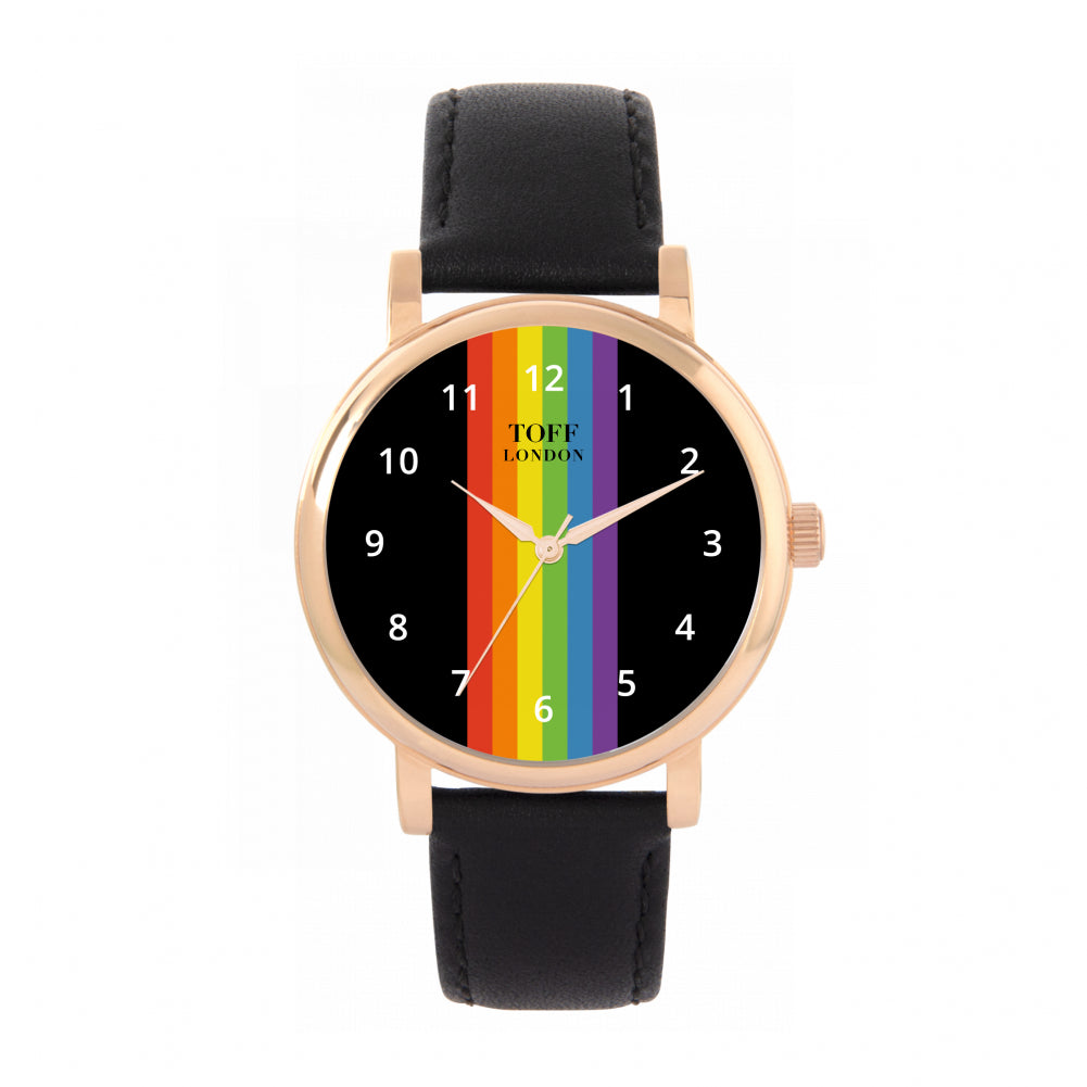 38mm Pride Linear Black Arabic Numerals Watch