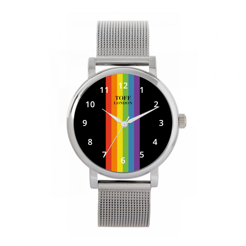 38mm Pride Linear Black Arabic Numerals Watch