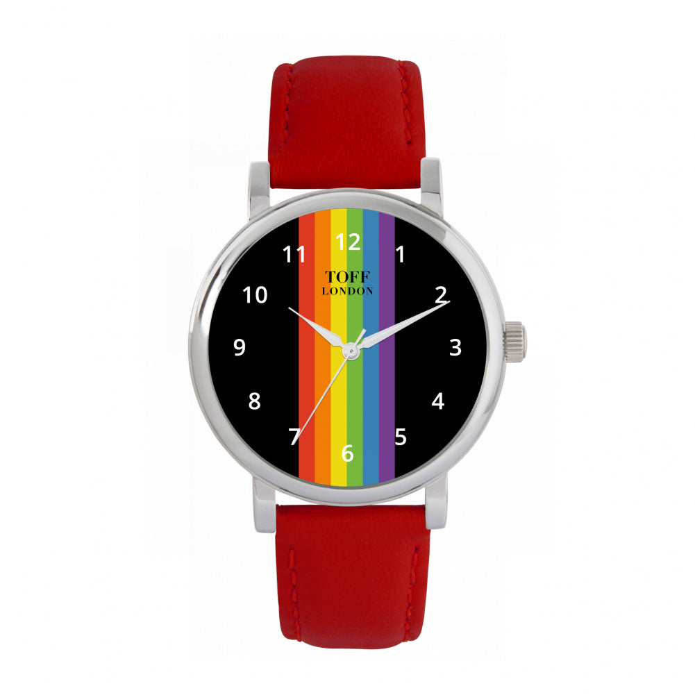 38mm Pride Linear Black Arabic Numerals Watch