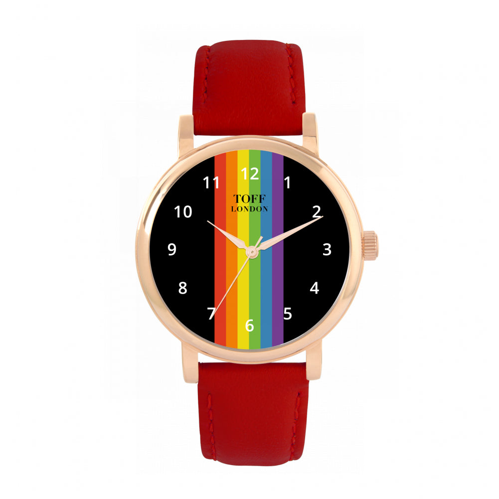 38mm Pride Linear Black Arabic Numerals Watch