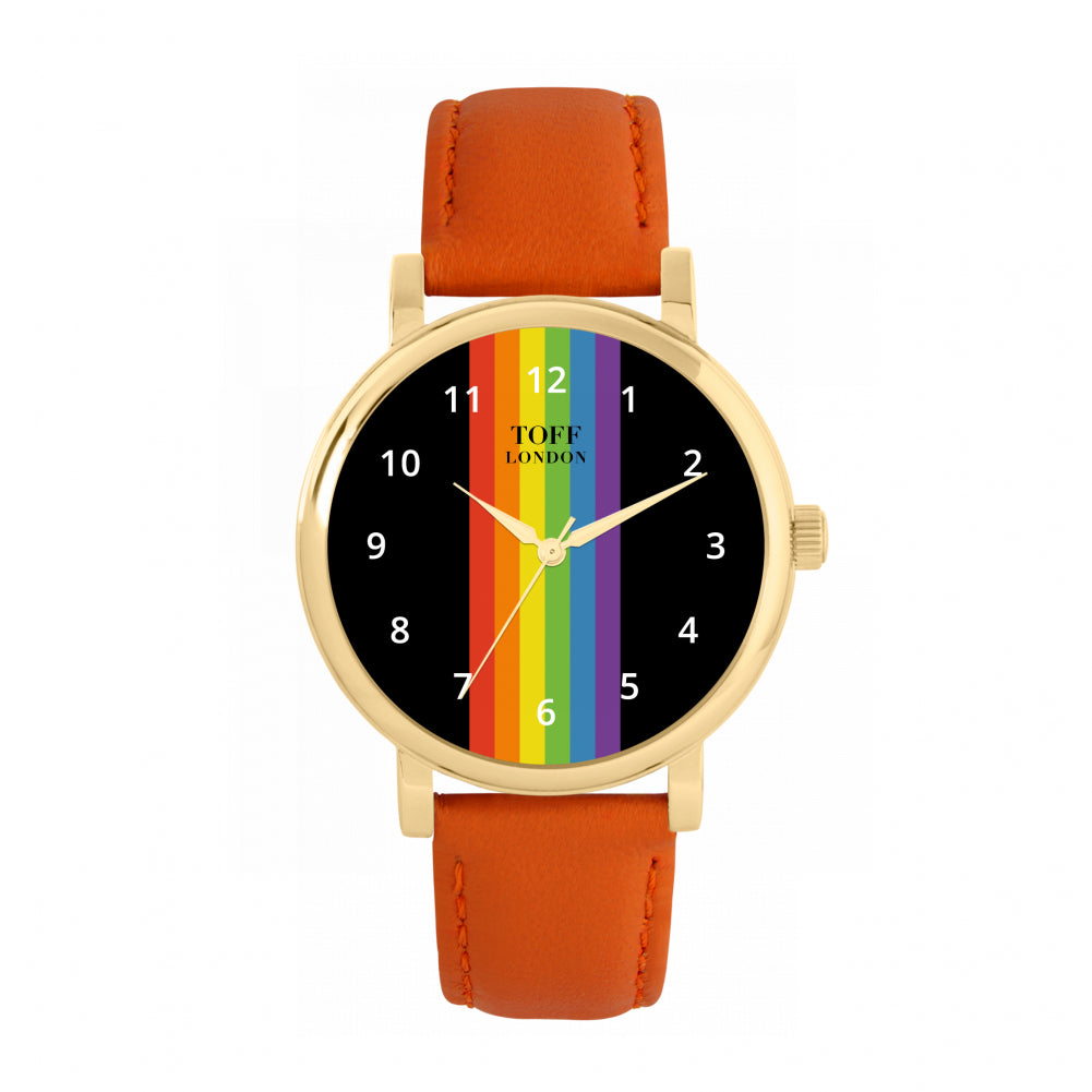 38mm Pride Linear Black Arabic Numerals Watch