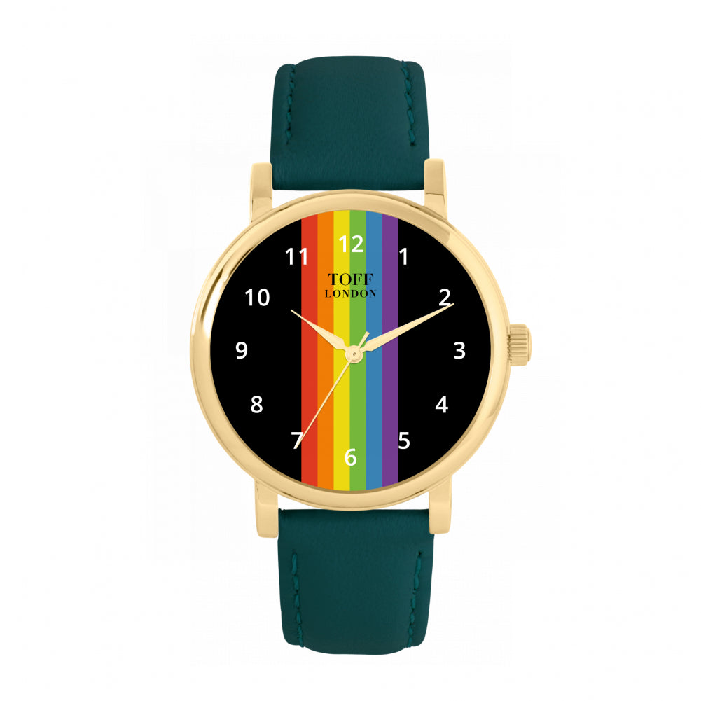 38mm Pride Linear Black Arabic Numerals Watch