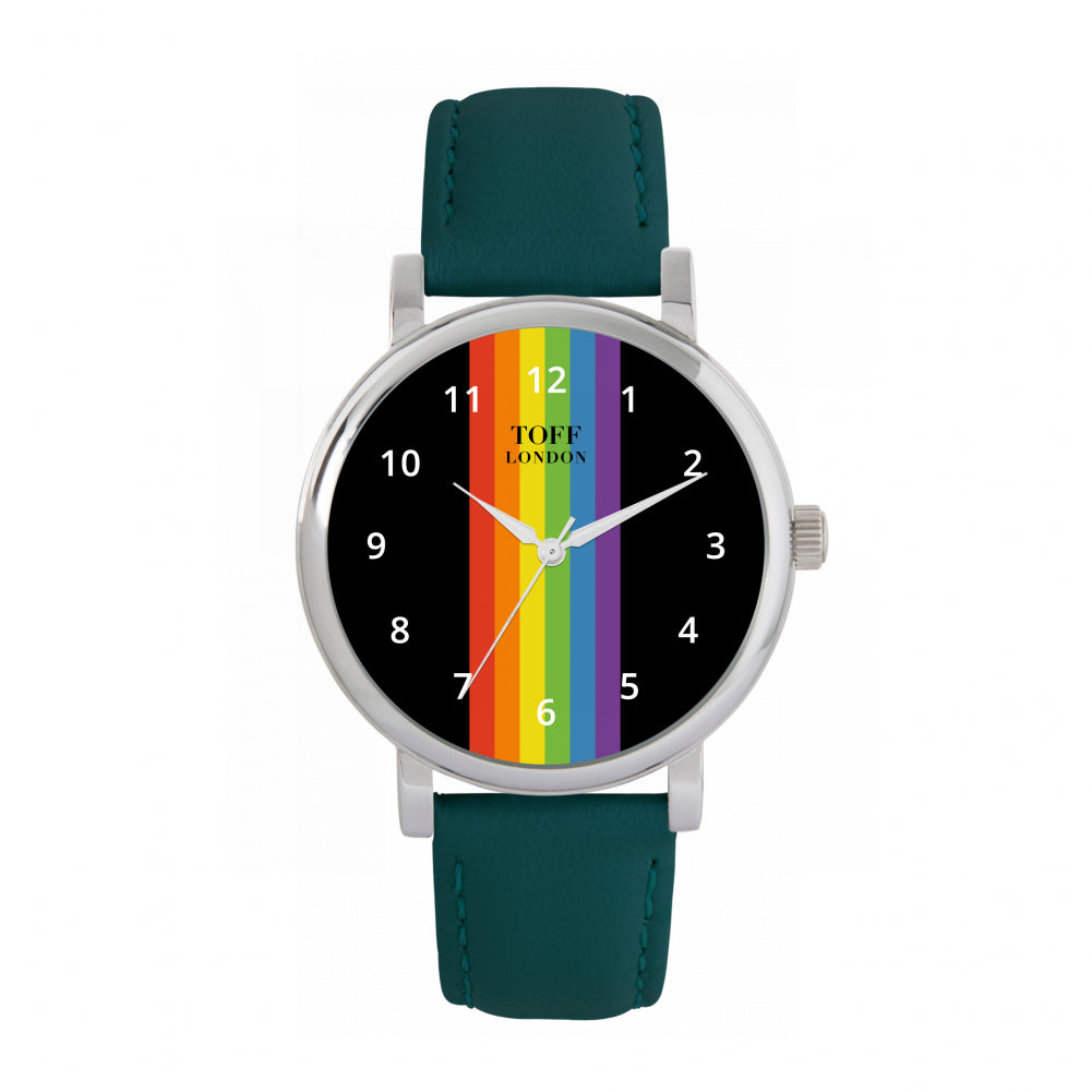38mm Pride Linear Black Arabic Numerals Watch