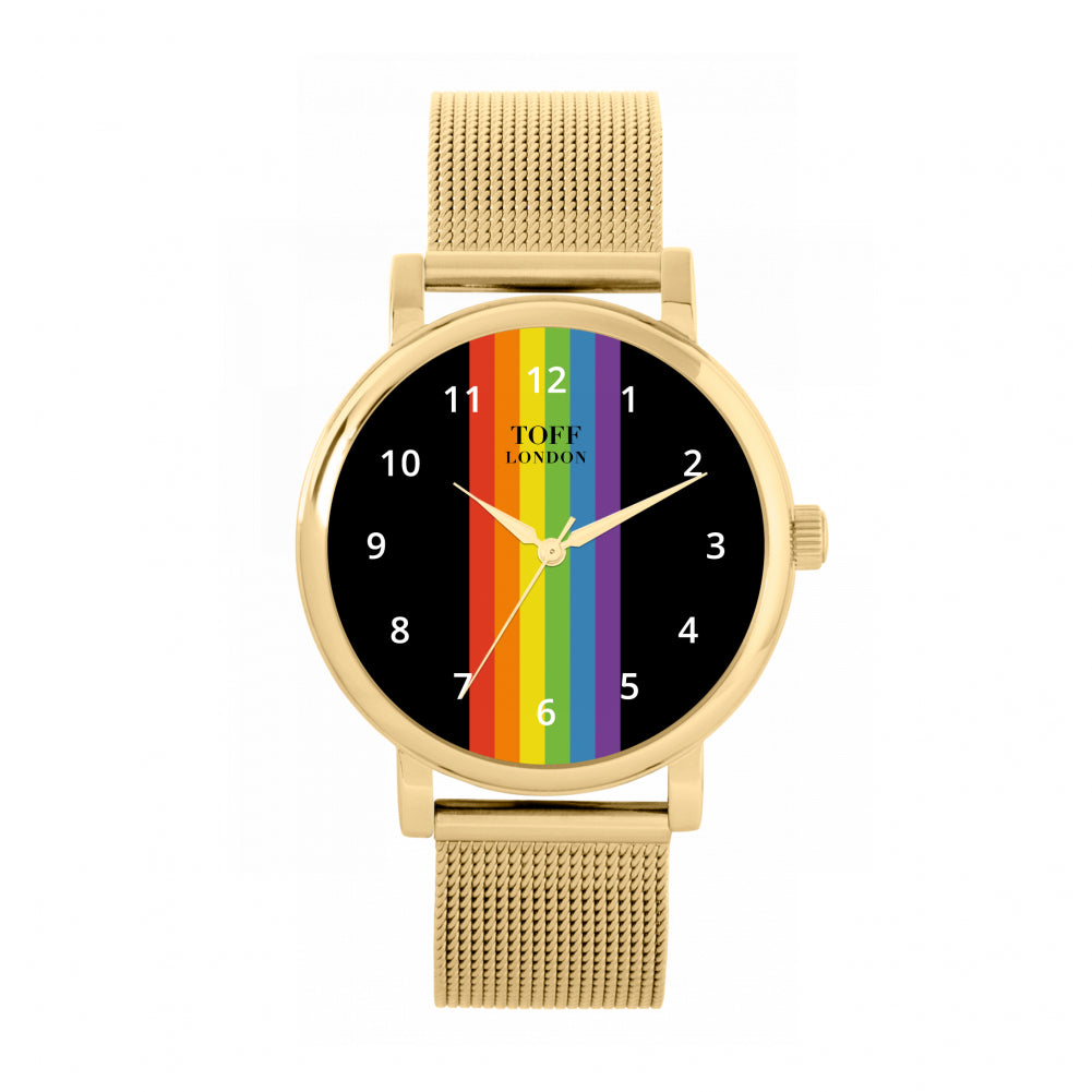 38mm Pride Linear Black Arabic Numerals Watch