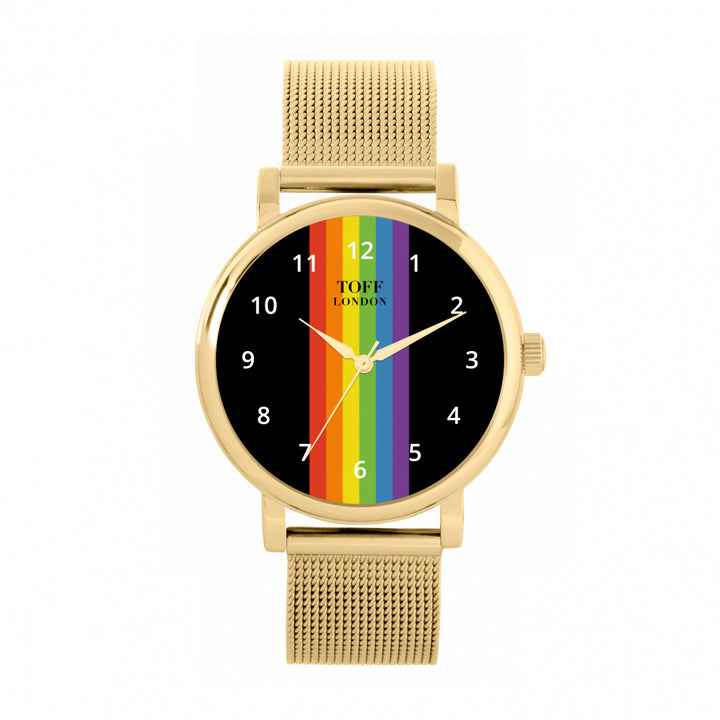 38mm Pride Linear Black Arabic Numerals Watch