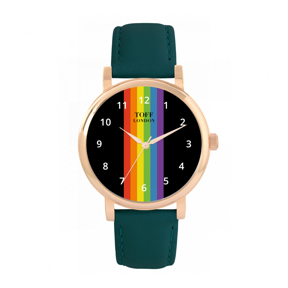 38mm Pride Linear Black Arabic Numerals Watch