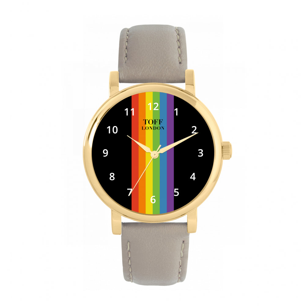 38mm Pride Linear Black Arabic Numerals Watch