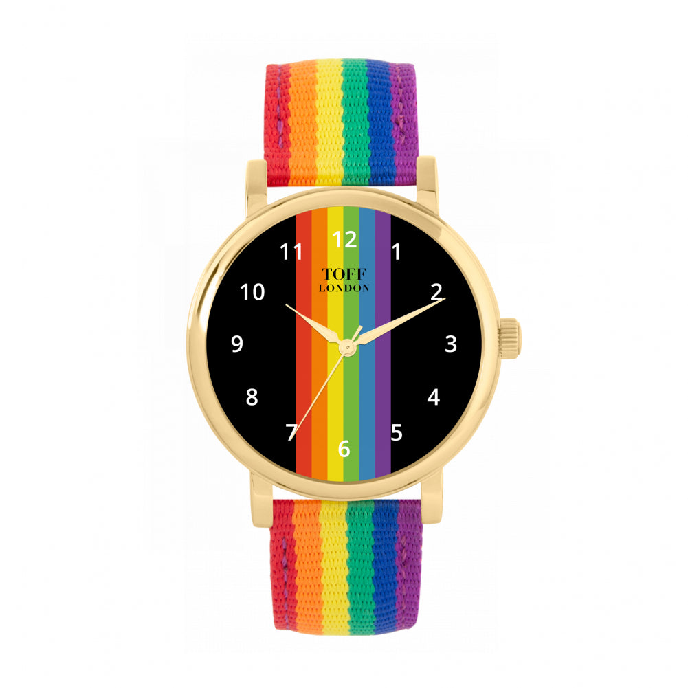 38mm Pride Linear Black Arabic Numerals Watch