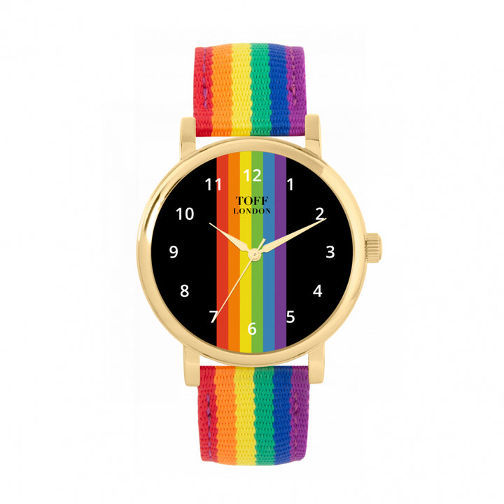 38mm Pride Linear Black Arabic Numerals Watch