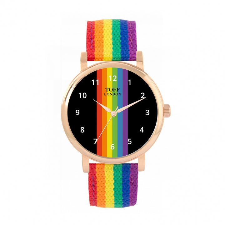 38mm Pride Linear Black Arabic Numerals Watch