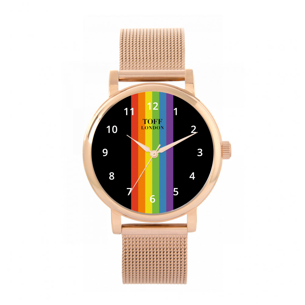 38mm Pride Linear Black Arabic Numerals Watch